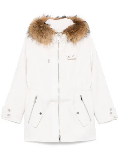 P.a.r.o.s.h Hooded Coat In Neutrals