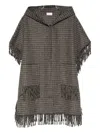 P.a.r.o.s.h Hooded Fringed Coat In Gray