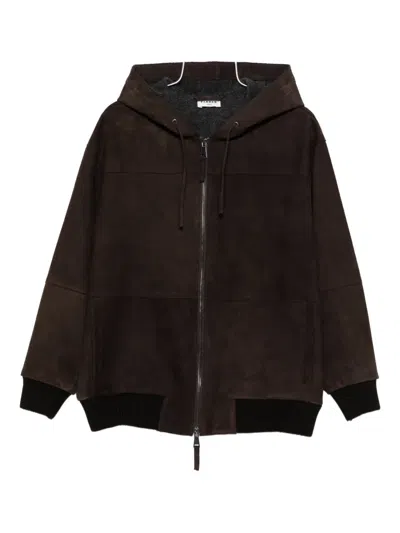 P.a.r.o.s.h Hooded Jacket In Brown