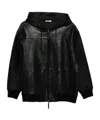 P.a.r.o.s.h Hooded Leather Jacket In Black