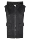 P.a.r.o.s.h Hooded Pocket Gilet In Gray