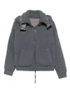P.a.r.o.s.h Hooded Ribbed-knit Jacket In Gray