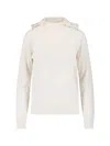 P.a.r.o.s.h Minimalist White Sweater With Ribbed Hem In White