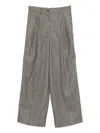 P.a.r.o.s.h Houndstood Wide-leg Trousers In Gray