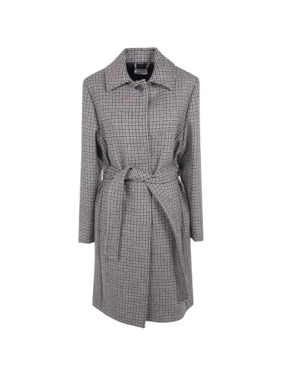 P.A.R.O.S.H HOUNDSTOOTH BELTED COAT