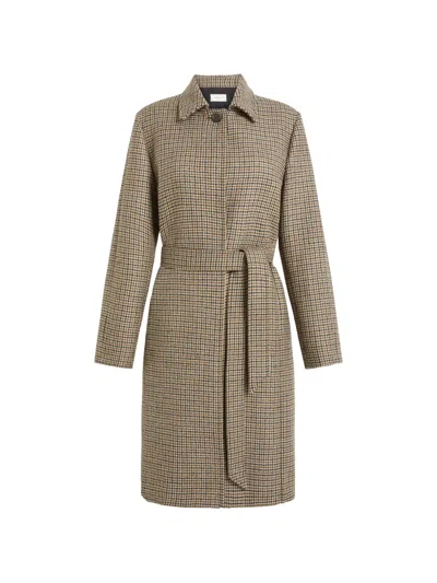 P.a.r.o.s.h Houndstooth Belted Single-breasted Coat In Black