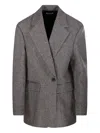 P.a.r.o.s.h Checked Pattern Front Pockets Long Sleeves In Gray