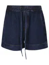 P.a.r.o.s.h Waist Drawstring Shorts With Front And Back Pockets In Blue