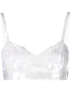 P.a.r.o.s.h Schillerndes Cropped-oberteil In Argento