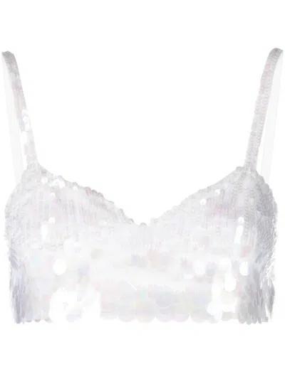 P.a.r.o.s.h Schillerndes Cropped-oberteil In White