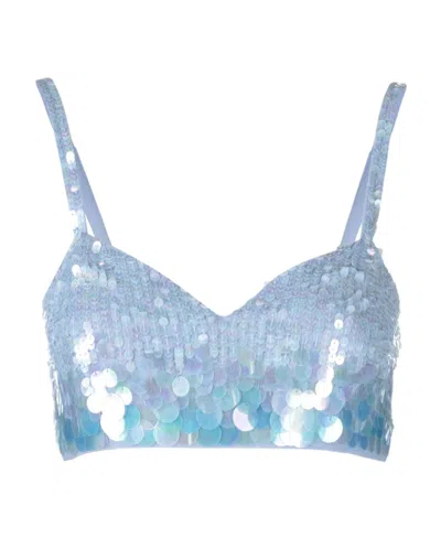 P.A.R.O.S.H IRIDESCENT SEQUIN CROPPED TOP