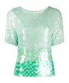 P.a.r.o.s.h Iridescent Sequin T-shirt In Green