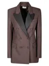 P.a.r.o.s.h Double-breasted Gabardine Over Jacket With Satin Collar In Brown
