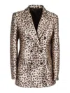 P.a.r.o.s.h Double-breasted Jacket With Tailored Structure In Animal Print