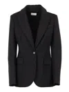P.a.r.o.s.h Tailored Black Blazer With Single-button Closure In Black