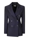 P.a.r.o.s.h Raisa25 Double-breasted Blazer With Notched Lapels In Blue