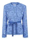 P.a.r.o.s.h Parosh Floral Lace Jacket In Blue