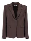 P.a.r.o.s.h Single-breasted Pocket Jacket In Brown