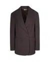 P.a.r.o.s.h P. A.r. O.s. H. Linen-blend Oversized Jacket In Brown