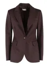 P.a.r.o.s.h Tailored Blazer With Structured Shoulders In Brown