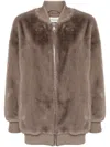 P.a.r.o.s.h Eco Fur Jacket In Beige
