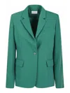P.a.r.o.s.h Tailored Single Button Jacket With Notched Lapel In Green
