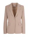 P.a.r.o.s.h Beige Solid Notched Lapel Blazer In Brown