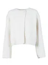 P.a.r.o.s.h Cropped White Wool Jacket In White