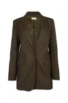 P.a.r.o.s.h Sophisticated Single-breasted Jacket With Notch Lapels In Verdeoliva