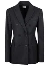 P.a.r.o.s.h Notched-lapels Double-breasted Blazer In Grey