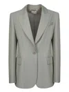 P.a.r.o.s.h Grey Linen And Viscose Jacket In Beige