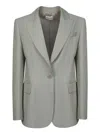 P.a.r.o.s.h Grey Linen And Viscose Jacket In Beige