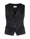 P.a.r.o.s.h Black Vest With Button Closure In Fabric Woman In Black