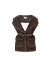P.a.r.o.s.h Faux Fur Vest In Brown