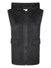 P.a.r.o.s.h Hooded Pocket Gilet In Gray