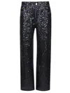 P.a.r.o.s.h Straight Jeans With Guff Sequins In Black