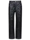 P.a.r.o.s.h Straight Jeans With Guff Sequins In Black
