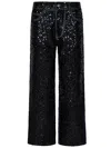 P.a.r.o.s.h Parosh Sparkling Sequin-embellished Wide-leg Jeans In Blue