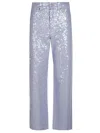 P.a.r.o.s.h Parosh Sequined Flared Blue Jeans In Blue
