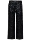 P.a.r.o.s.h Parosh Sparkling Sequin-embellished Wide-leg Jeans In Blue