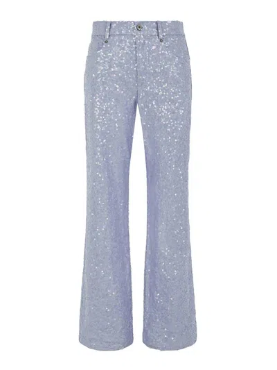 P.A.R.O.S.H FIVE-POCKET BLUE COTTON JEANS