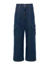 P.a.r.o.s.h Cigan Wide Cargo Denim Pants In Blue