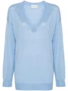 P.a.r.o.s.h Linfa Wool, Silk And Cashmere Sweater In Blue