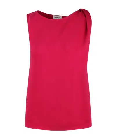 P.a.r.o.s.h Jersey Top With Draped Detail In Red