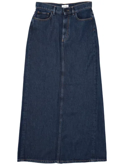 P.a.r.o.s.h Parosh Joy Long Denim Skirt In Blue