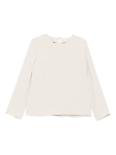 P.a.r.o.s.h Keyhole-neck Boxy Top In Neutral
