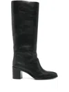 P.a.r.o.s.h Knee-high Block-heel Boots In Black