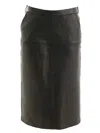 P.a.r.o.s.h Knee-length Midi Skirt In Smooth Lamb Leather In Brown