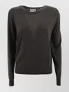 P.a.r.o.s.h Knit Crewneck Sheer Panel In Black