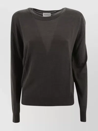 P.a.r.o.s.h Knit Crewneck Sheer Panel In Black
